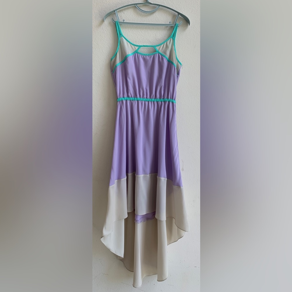 Lavender, Cream and Turquoise Willow & Clay High Low Slip Dress